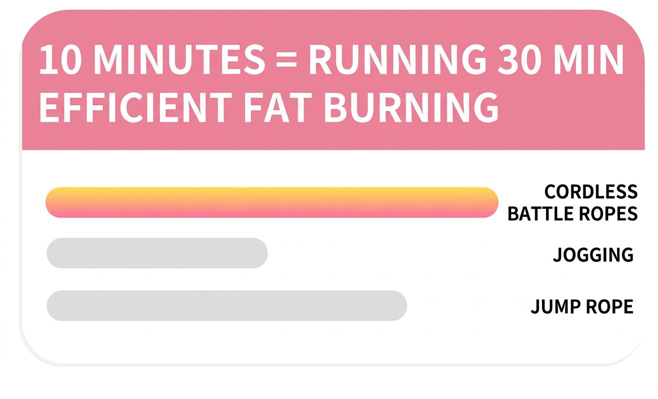 Professional Cordless Battle Ropes for Home Gym - Weighted Training Ropes for Arm & Core Strength (Black/Pink)