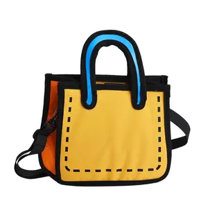 Mini canvas bag bag women 2026 new 3D comic niche messenger bag cartoon cute tote bag