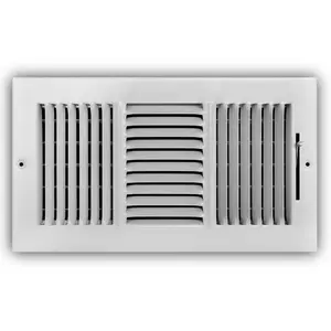 12 x 6 Inch 3-Way Steel Wall/Ceiling Register HVAC Vent Cover White Durable NEWW