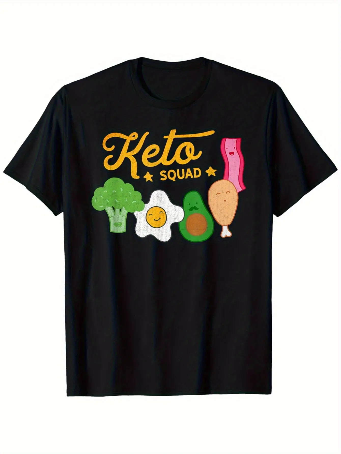 Men'S Keto Squad Graphic T-Shirt - Black Casual Ro
