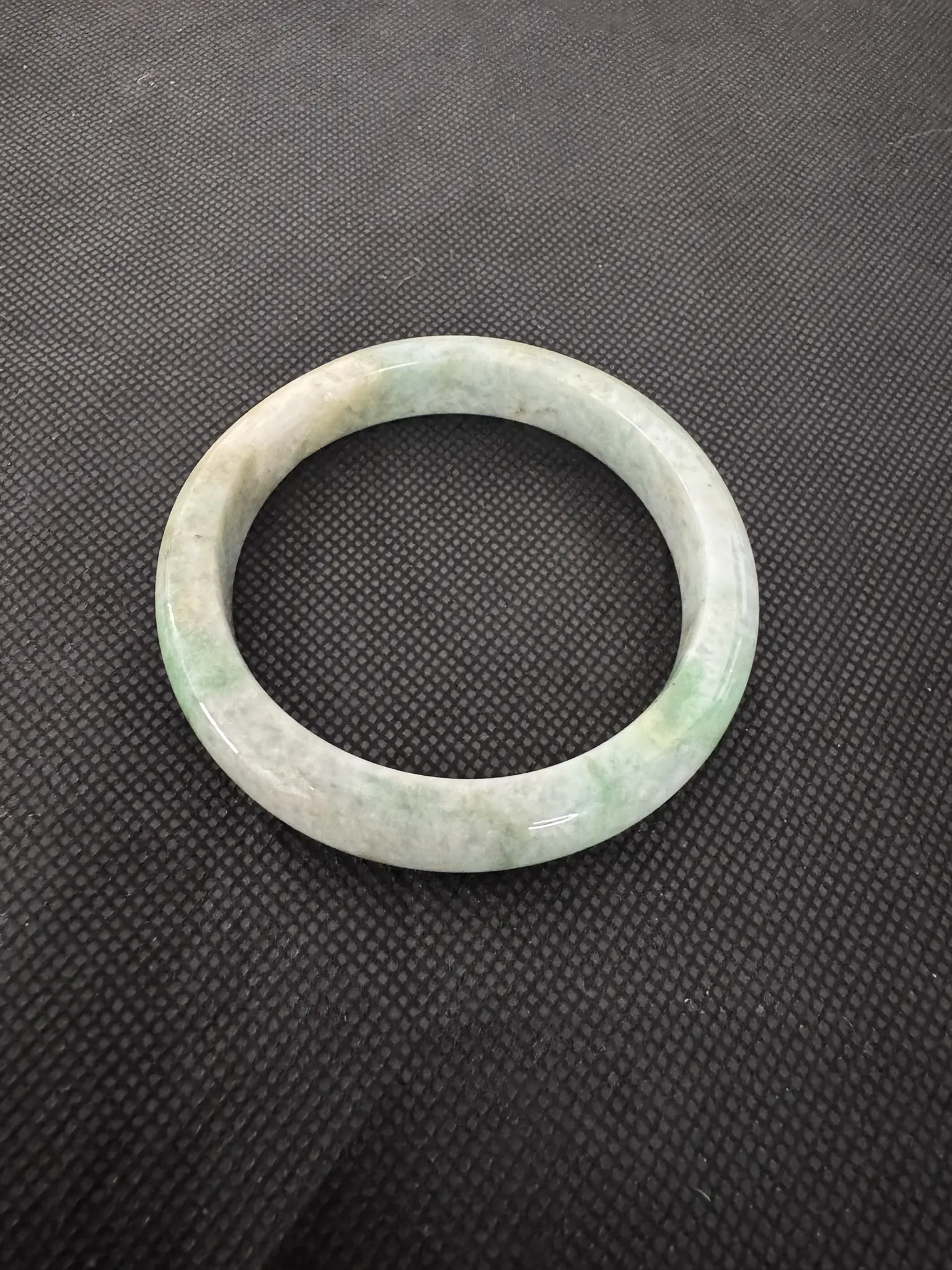 Natural Grade A Jadeite Jade Bangle | Forest Floor | Size L (58.35 mm)