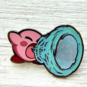 2.5" Lenticular K Pink Ball Suction Hard Enamel Pin