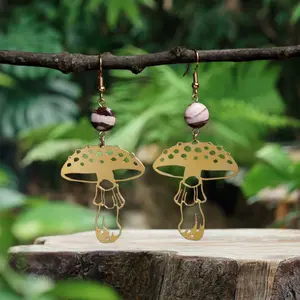 Woodland Mushrooms Earrings - Elegant Design with Natural Elements for a Unique Statement