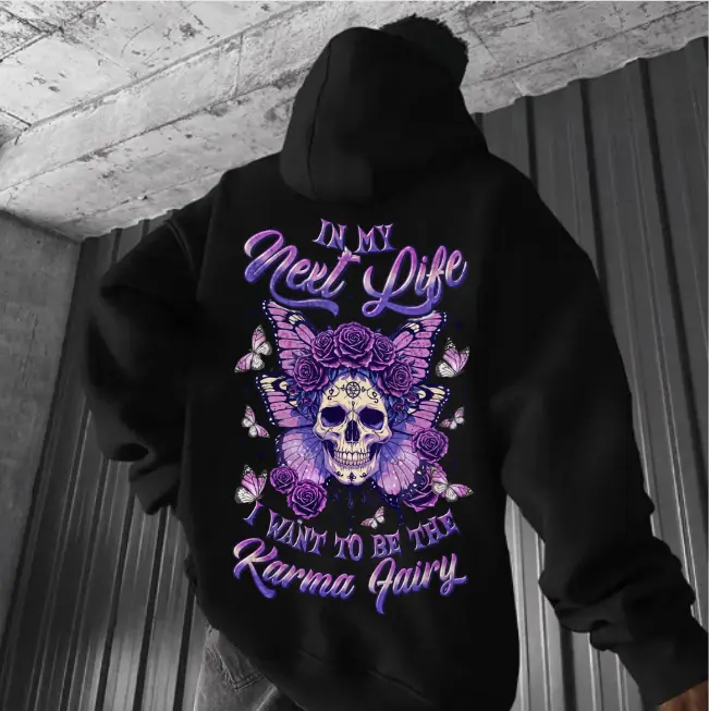 In My Next Life Want to Be the Karma Fairy Tshirt, Hoodie, Sweatshirt, Aesthetic Tatoo Outfits, Streetwear Style, Retro Vintage Y2k Men Graphic Tees