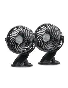 BLACK+DECKER 4" Convertible Cooling Fan Clip Fan and Standing Fan for Home or Office Portable Fan for Tabletop with 3 Speed Settings and Adjustable Tilt Angle Desk Fan 2-Pack Black