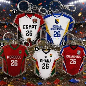 10 Ops (NOT COMBO 10) Custom Soccer Jersey Acrylic Keychain, Personalized Country Number Keyring, Soccer World Tournament