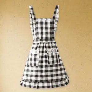 Plaid Apron for Women, Kitchen Cooking Apron with Pocket Adjustable Chef Apron Baking Aprons Bib Aprons Artist Apron for Cooking