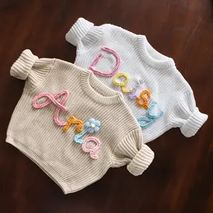 Baby Name Sweater, Baby Knit Sweater, Embroidered Baby Sweatshirt, Personalized Baby Clothes, Baby Girl Coming Home Outfit, Christmas Gifts