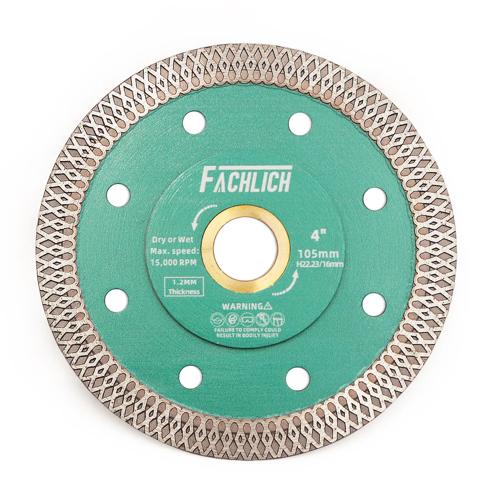 Super Thin Dry Wet Cutting Disc with X Teeth Turbo Mesh Rim,for Ceramic Tile Porcelain Granite Marbles