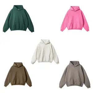 Oversized Fleece Hoodie Sweatshirt – Cozy Pullover with Hood & Pockets, Soft Polyester, Long Sleeves, Casual Winter Loungewear for Women & Men, Rose Red/Oat Gray/Plum Purple/Dark Green/Gray Coffee Color Beige Stylish Workout Comfy