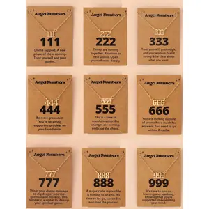 Angel Lucky Number Pendant Necklace Elegant Collarbone Chain