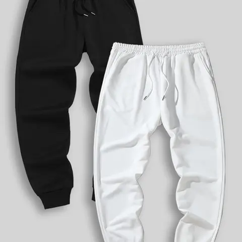 Men's Solid Drawstring Waist Sweatpants, Regular Fit Casual Pocket Jogger Pants for Spring & Fall, Athleisure Style Bottoms, Men's Bottoms for Daily Wear, Jogging Pants, Casual Sporty Pants