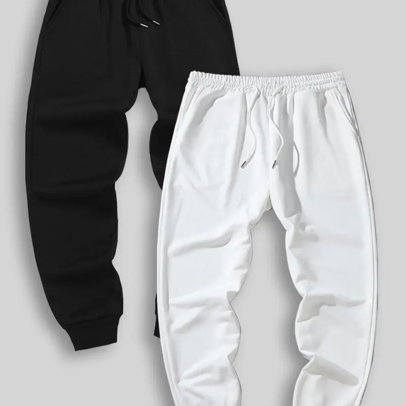 Men's Solid Drawstring Waist Sweatpants, Regular Fit Casual Pocket Jogger Pants for Spring & Fall, Athleisure Style Bottoms, Men's Bottoms for Daily Wear, Jogging Pants, Casual Sporty Pants