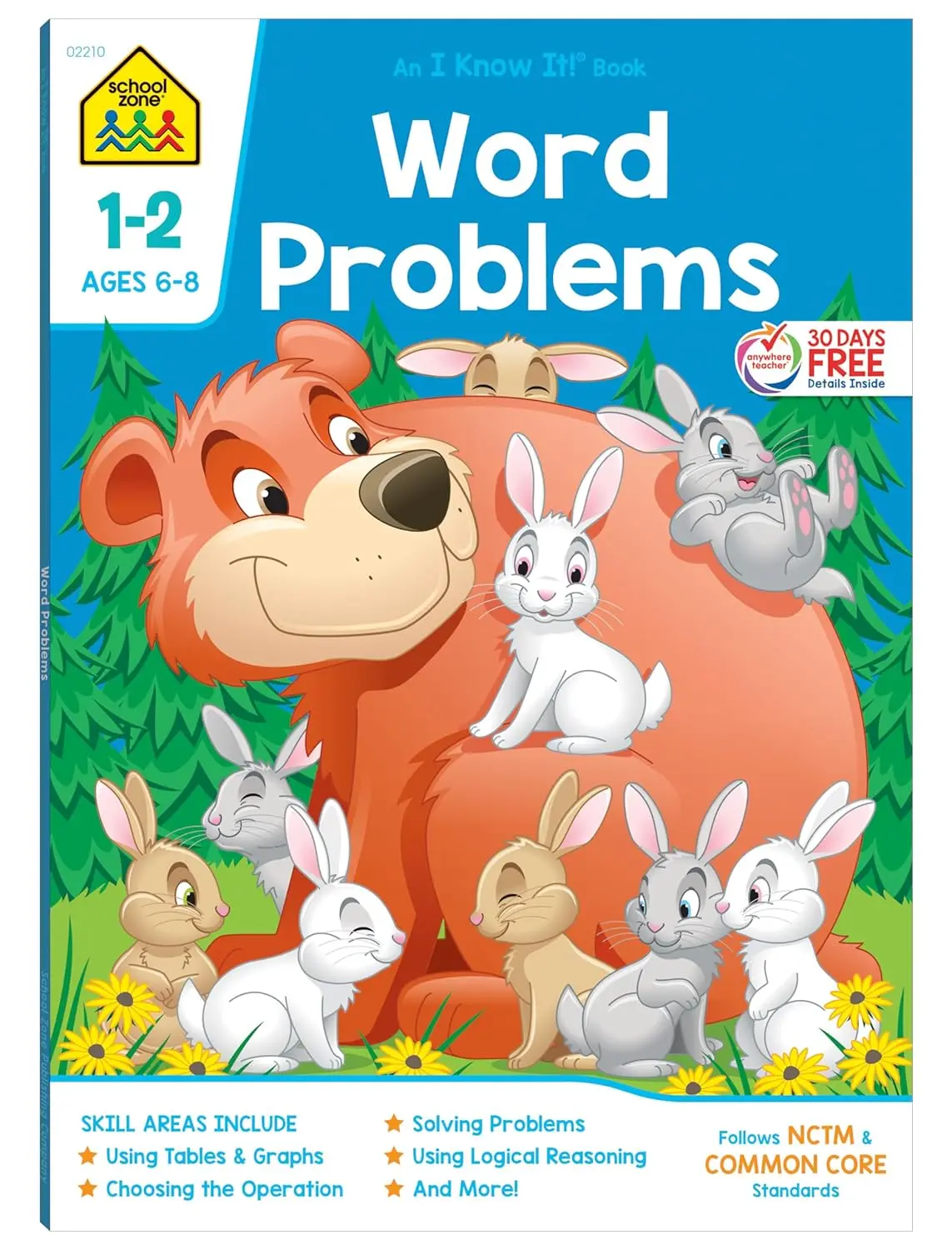 I Know It! School Zone Word Problems Workbook - 64 Pages, 1st Grade, 2nd Grade, Math, Picture Stories, Graphs, Calendars, Clocks, Ages 6 to 8
