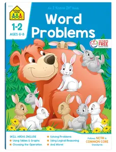 I Know It! School Zone Word Problems Workbook - 64 Pages, 1st Grade, 2nd Grade, Math, Picture Stories, Graphs, Calendars, Clocks, Ages 6 to 8