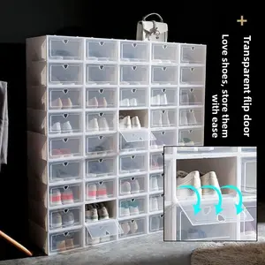2026 transparent shoe storage box 12 /24 pieces industrial grade box, waterproof and dustproof, sports shoes, boots, display stand