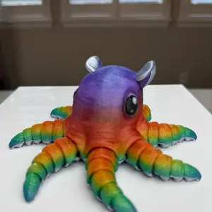 Flapjack Octopus - Adorable Articulating Fidget with Colorful Stripes and Unique Design