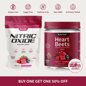 Snap Supplements - Nitric Oxide Beet Chews + Heart Beets Chews - Heart & Circulation Support Bundle Snap Supplements - Nitric Oxide Beet Chews + Heart Beets Chews - Heart & Circulation Support Bundle
