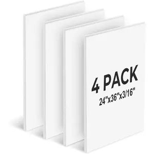 24x36'' White Poster Board, 3/16 Inches Thick Corrugated Plastic Board, Large Blank Board for Sign, School Projects,Craft,Art, 4 Pack