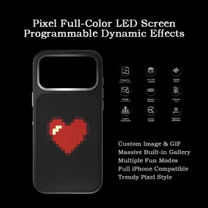 iPhone 17 Bluetooth Smart LED Pixel Case Custom DIY GIF Full Color Programmable Cover