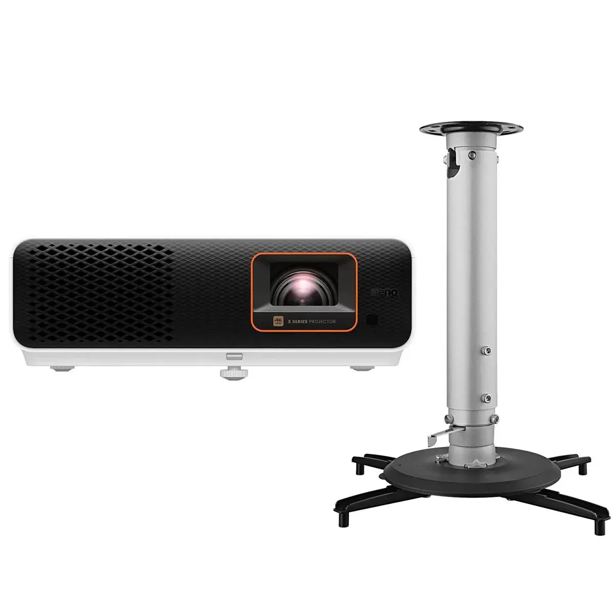 BenQ X500i 4K Ultra HD HDR 4LED Short Throw DLP Gaming Projector, Bundle with CM00G3 Universal Ceiling Mount