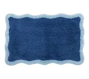 VCNY Home Blue Scalloped Tufted Bath Rug, 18" x 27" VCNY Home Blue Scalloped Tufted Bath Rug, 18" x 27"