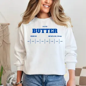 Salted Butter Sweatshirt, Butter Lover T-Shirt, Funny Baking Shirt, Baker Gift, Foodie Gift Idea, Comfort Colors T-Shirt, trendy Shirt