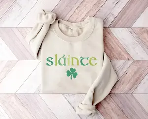 Slainte Sweatshirt or Tshirt, St Patricks Day Sweatshirt, Slainte St Patricks Day Shirt, Shenanigans Shirt, St Paddys Day, Clover Shamrock Sweater, Irish Lucky Sweatshirt