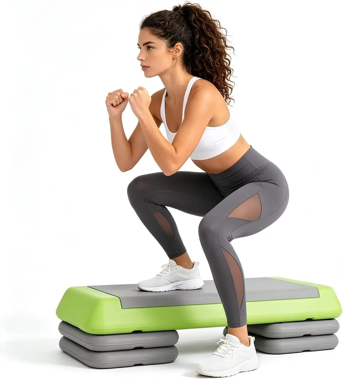 Fitness Step Platform - Height-Adjustable Aerobic Step with Non-Slip Surface, Durable PE Construction, Dual-Layer Support Base for Home Gyms, Aerobic Workouts, Leg Training