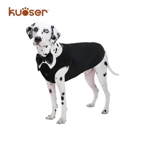 Kuoser Dog Tuxedo, 2 Pack Dog Suit and Bandana Set Formal Dog Tux Pet Wedding Outfit Bow Tie , Dog Costumes for Small Medium Large Dogs, Dog Halloween Christmas Outfit for Cosplay Birthday Party