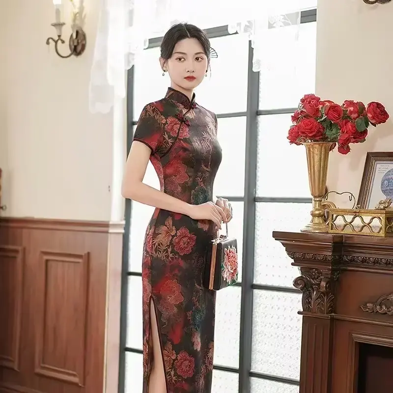 Ethnic Style Vintage Qipao Dresses for Women New Fashion Casual Streetwear Woman Clothes Elegant Chinese Style Cheongsam Dress NONE