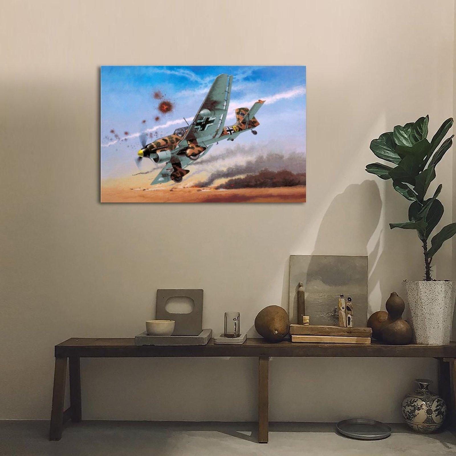 Military Fighter Poster Ju-87 Poster Decorative Painting Canvas Wall Art Picture Print Modern Family Bedroom Decor
