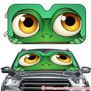 1pc cartoon frog big eye car sunshade 2D high-definition printing, car sunshade effectively blocks sunlight, suitable for trucks SUV、 RV front windshield decoration