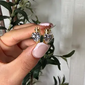 Crown Heart Earrings