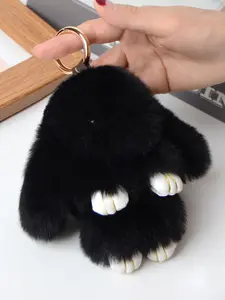 Cute Rabbit Design Bag Keychain, Fluffy Bunny Keychain, Plush Bag Charm for Women & Girls, Bag Decoration for Daily Use, Bag Accessories for Daily Use