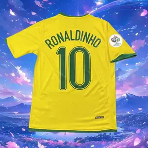 2006 Brazil Home No.10 Ronaldinho short sleeve Soccer Jerseys