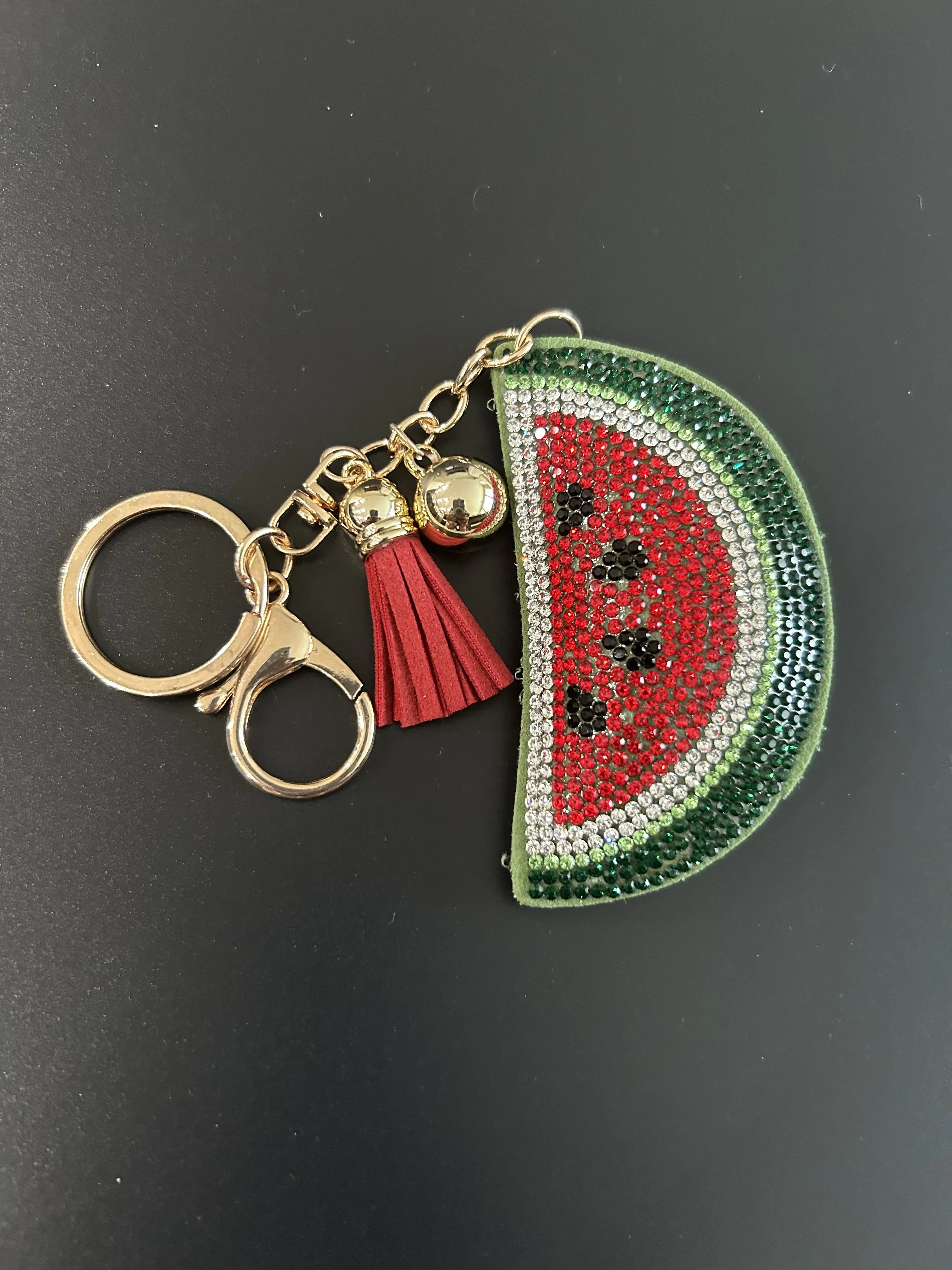 Palestine Watermelon Keychain Sparkly Purse Charm