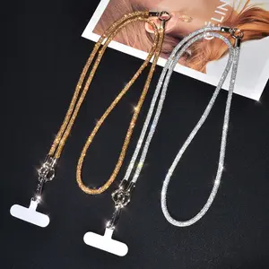 Multifunctional Phone Crossbody Shoulder Strap, Luxury Sparkling Rhinestone Fashion Hand Wrist Lanyard & Neckband, New Style High-End Smartphone Case & Bag Replacement Chain for Women, Phone Chains, Cell Phone Charm