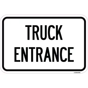 SignMission  12 x 18 in. Aluminum Sign - Traffic Entrance Sign Truck Entrance