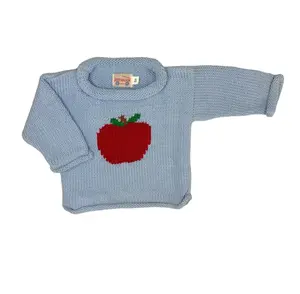 Light Blue Apple Roll Neck Sweater Light Blue Apple Roll Neck Sweater