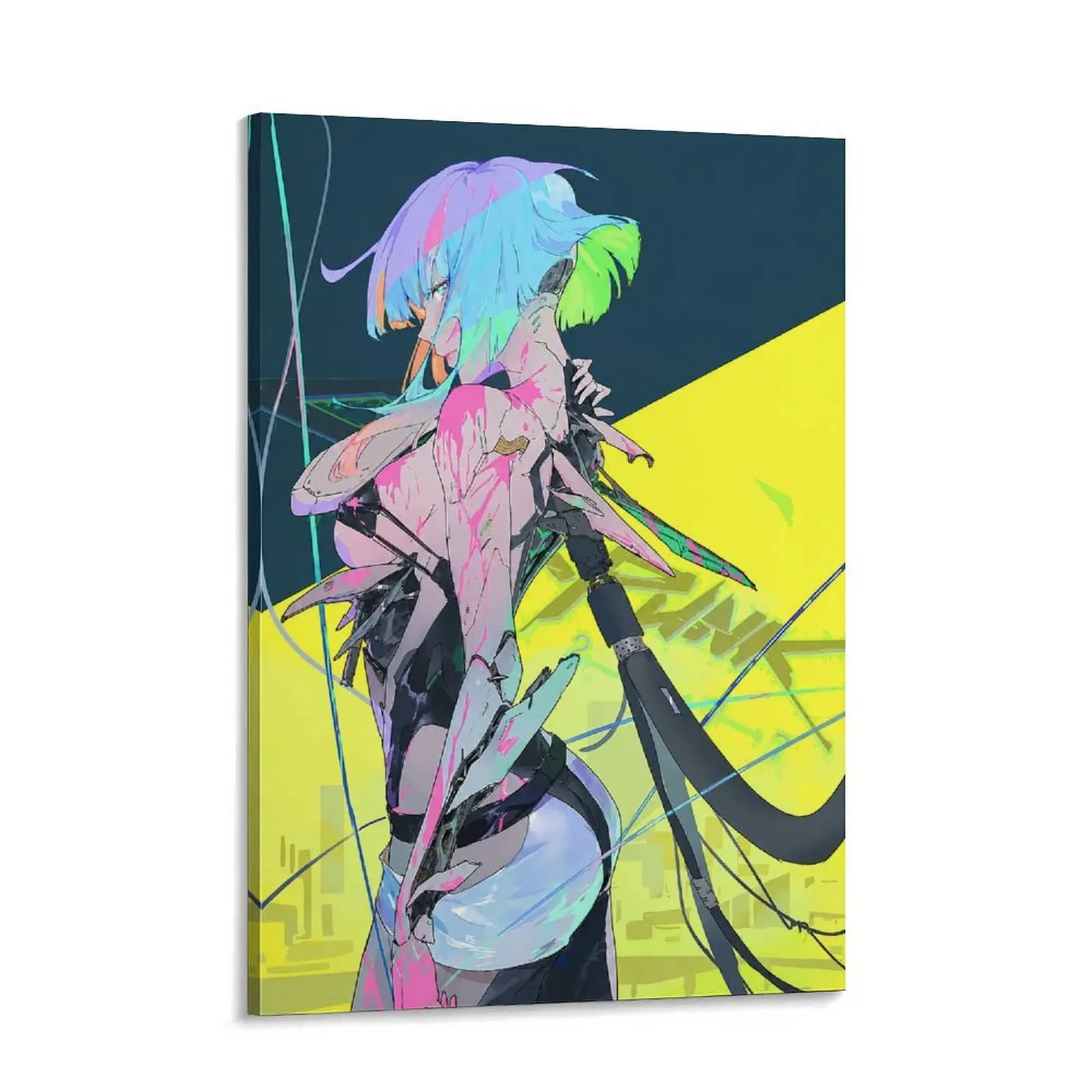 Lucy Canvas Print - Cyberpunk Edgerunners Aesthetic Sci-Fi Wall Art Poster for Bedroom & Setup