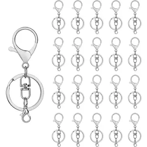 20sets Lobster Claw Clasps Hook with Flat Split  Ring with Swivel Trigger Clip with Little Lobster Clasp for DIY Craft  Making