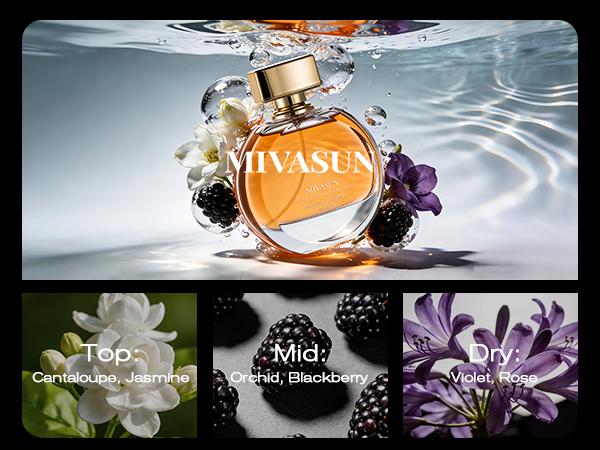 MIVASUN Dewdrop Orchard Women's Perfume, long-lasting fragrance, floral-fruity scent, everyday perfume, 100ml (3.4 oz). A long-lasting, luxurious, and rich fragrance, suitable for both men and women | High-end gift 【B】