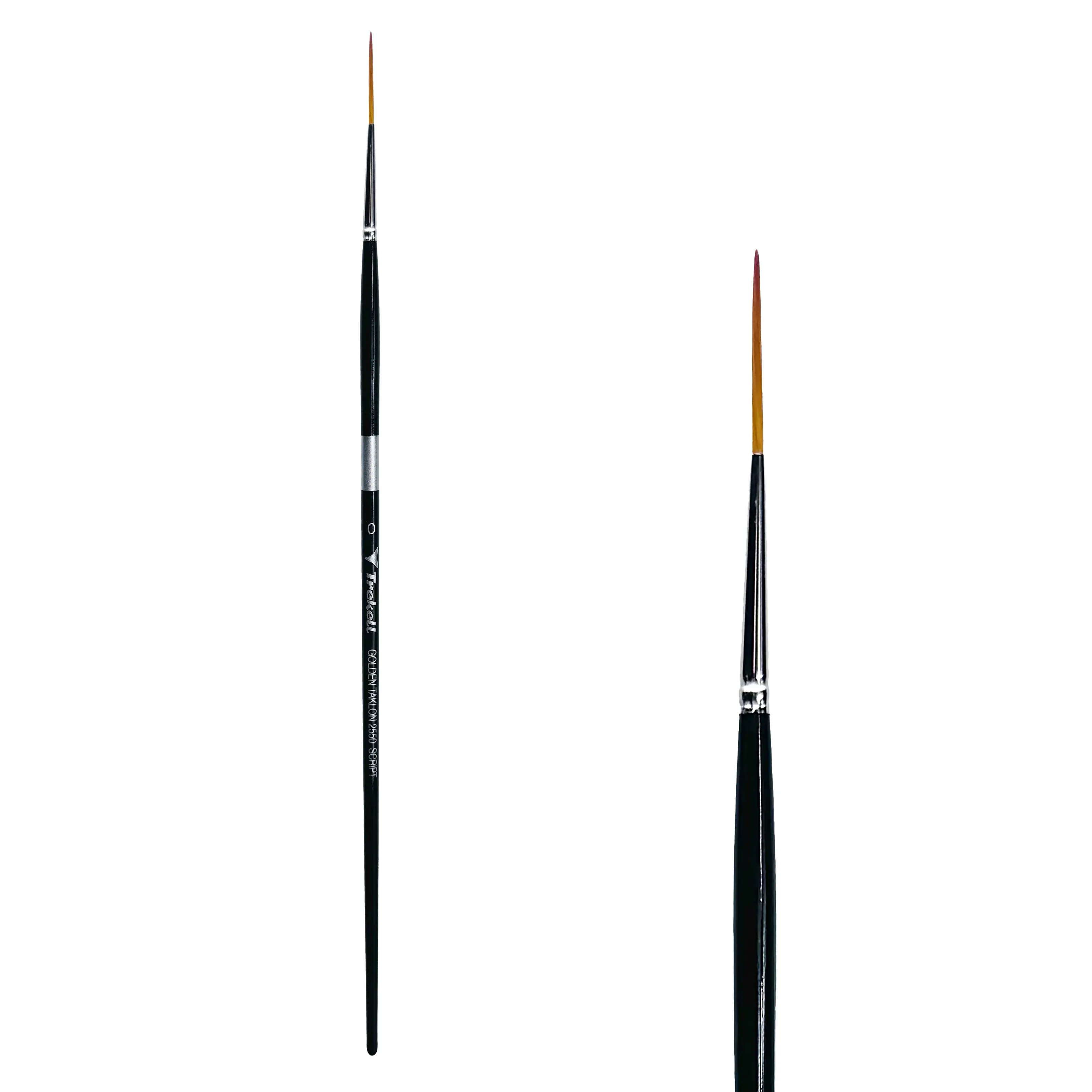 Trekell Golden Taklon Long Handle Artist Brush -  Size #0 Script Rigger