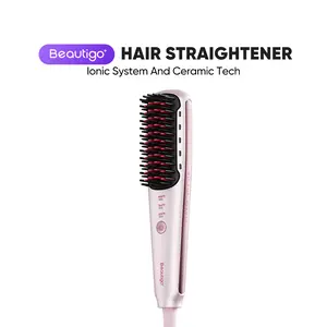Beautigo Hair Straightening Brush Fast Heart Quick Heat Anti-heat damage Negative Ion Gift Comfort hairstyler Curling Iron Rose Gold