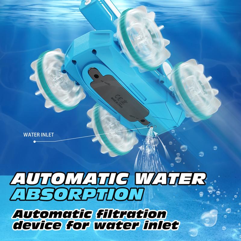 All Terrain Road RC cars for kids amphibious tank model automatic water spray toycar with light effects, summer toys, children/adulttoys Rctoys