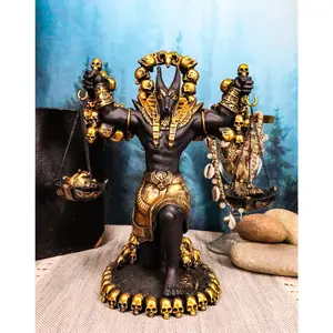 Ebros Anubis Statue Ankh Altar Weighing The Heart Against Feather Figurine 9"H