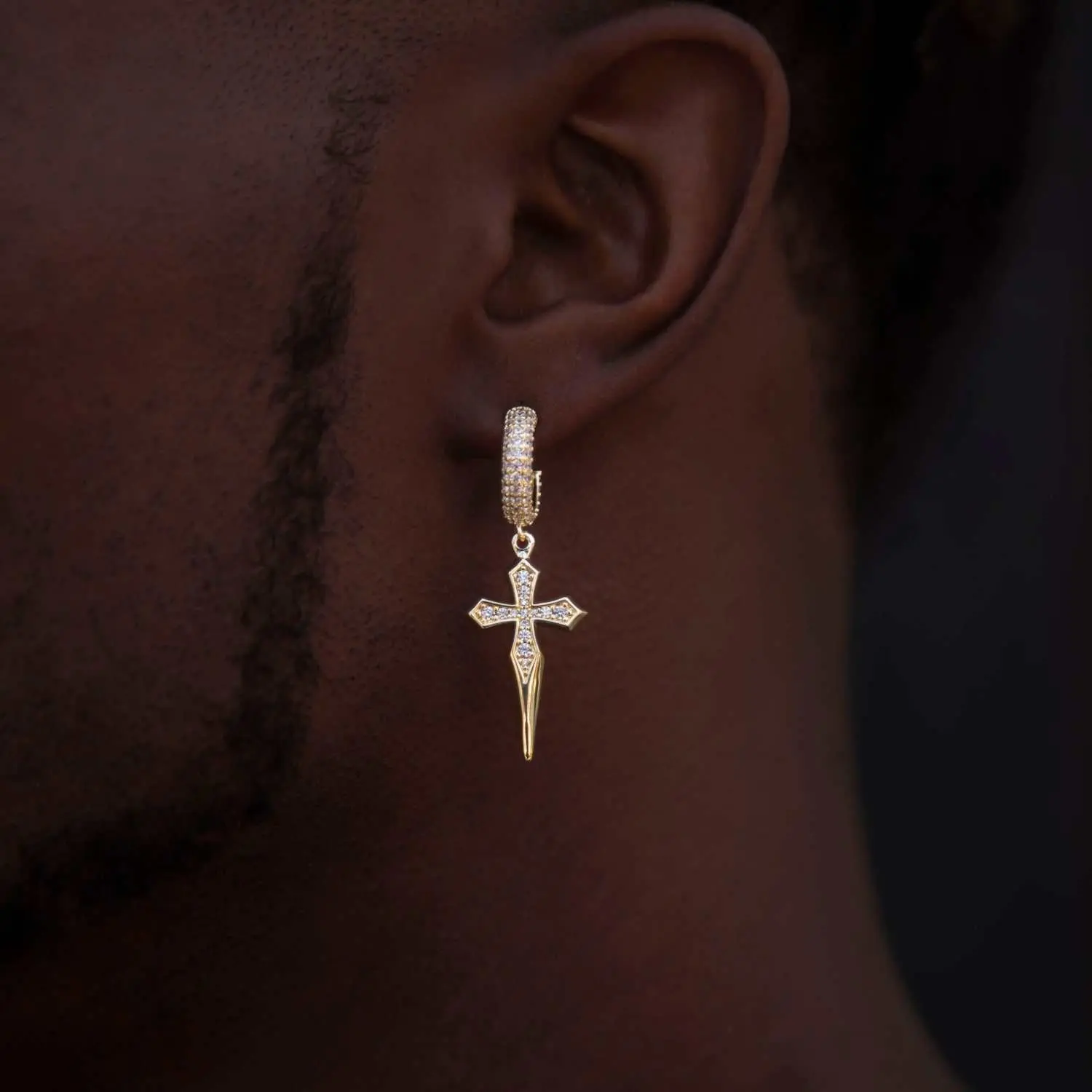 GLD Dripping Cross Hoop Earrings in Yellow Gold - Perfect Gift #tiktokshopsummersale