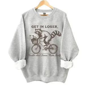 The Funny Raccoon & Opossum Sweatshirt, Meme Culture Apparel, Great for Parties and Gatherings, Perfect Gift, Casual Style, Autumn Tshirt, Gift For Her, Gift For Him, Crewneck TShirt