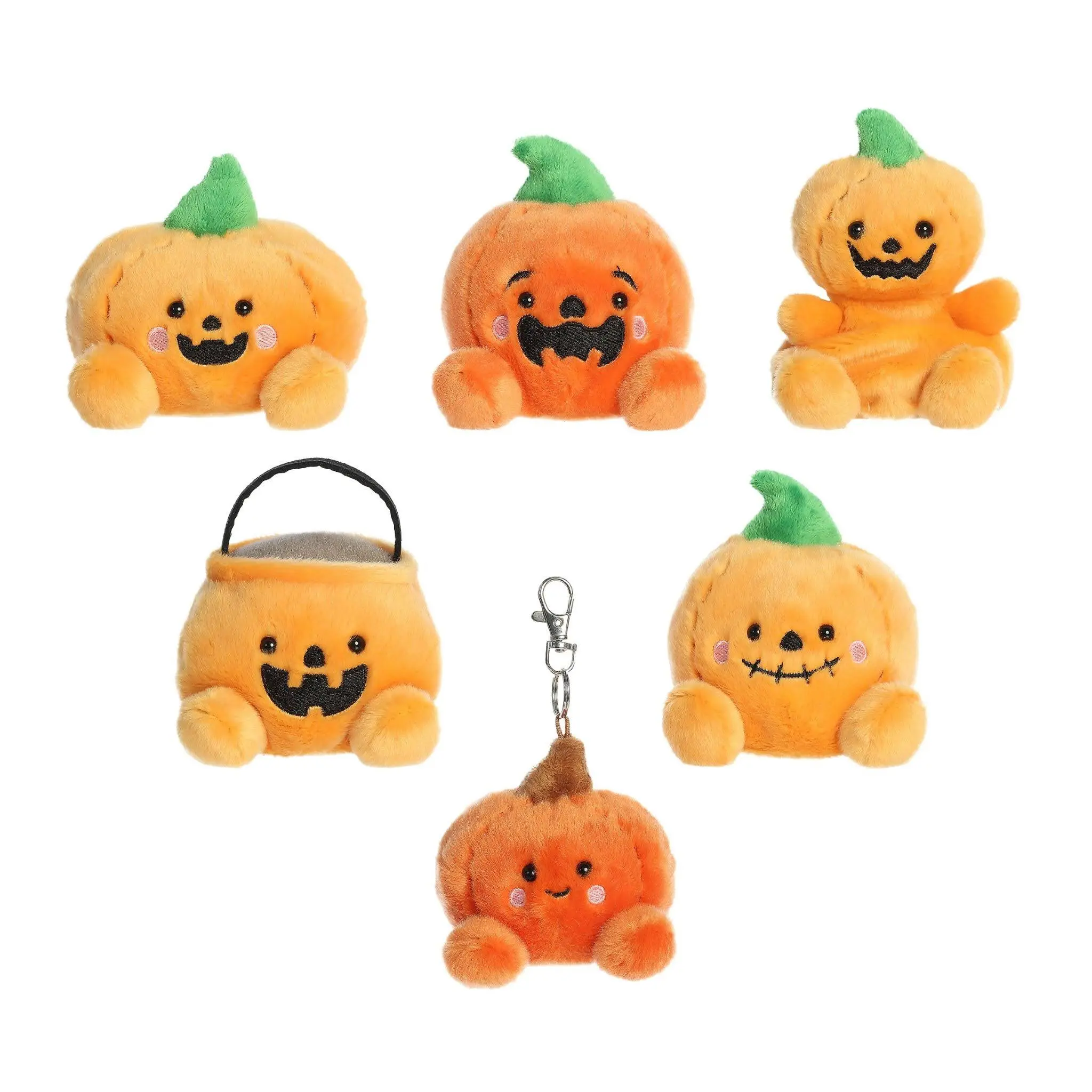 Palm Pals Adorable Pumpkin Family Soft Plush Collectable Stuffed Animal Halloween Fall Autumn Harvest Decoration Gifts